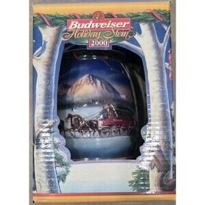Vtg Budweiser 2000 Holiday In The Mountains Christmas Stein Beer Mug Collectors